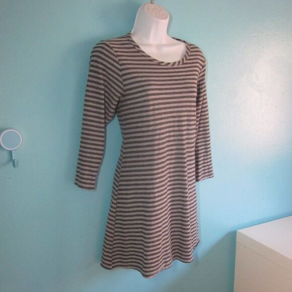Cut Loose Gray Stripe Pullover Spring & Summer Mini Dress Size XS 36” Bust - Picture 1 of 12